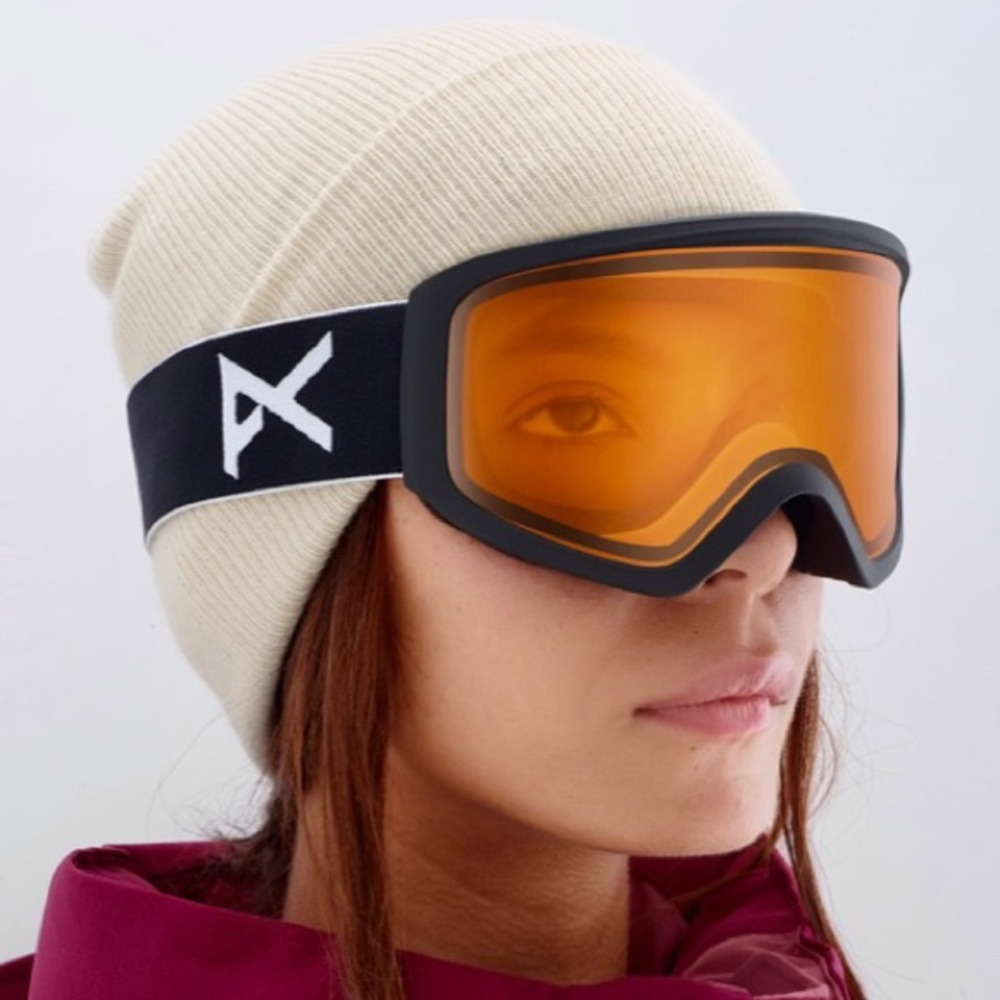 anon ski/snowboarding black amber goggles